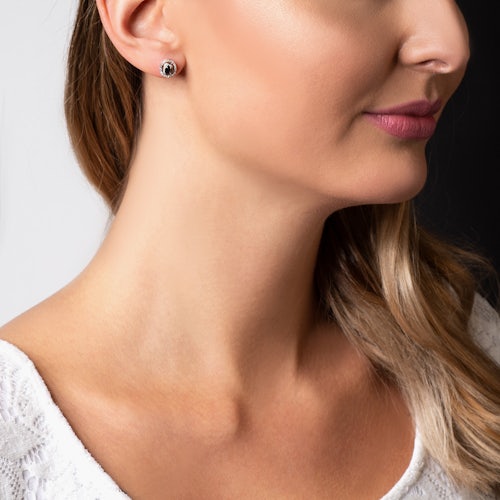 Kolczyki Savicki: złote, diamenty, niebieskie szafiry